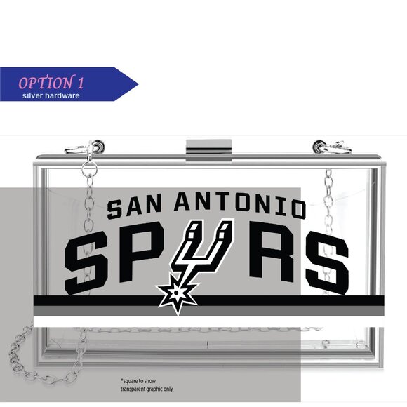 San Antonio Spurs Clear Acrylic Clutch - Picture 1 of 2